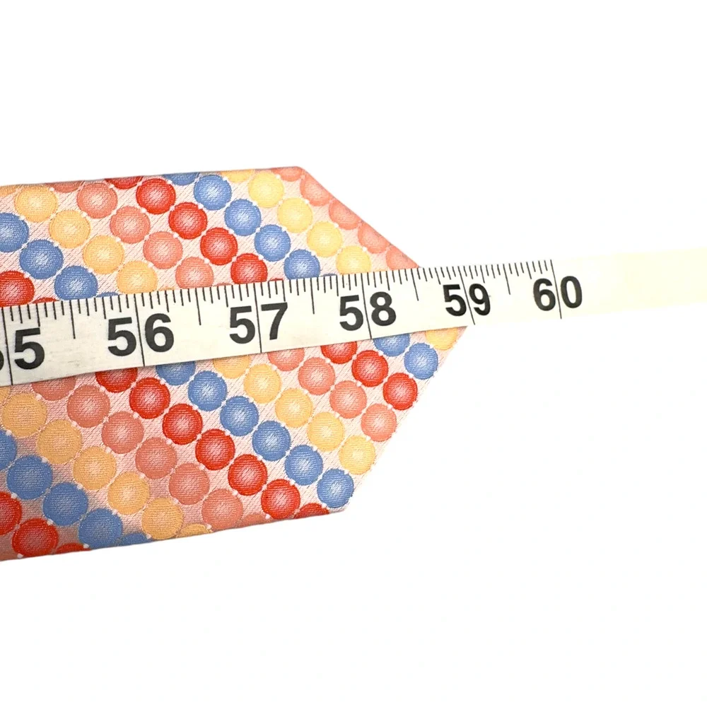Geoffrey‎ Beene Vintage Dress Tie Bold Multi Geometric Circle Pattern 59
